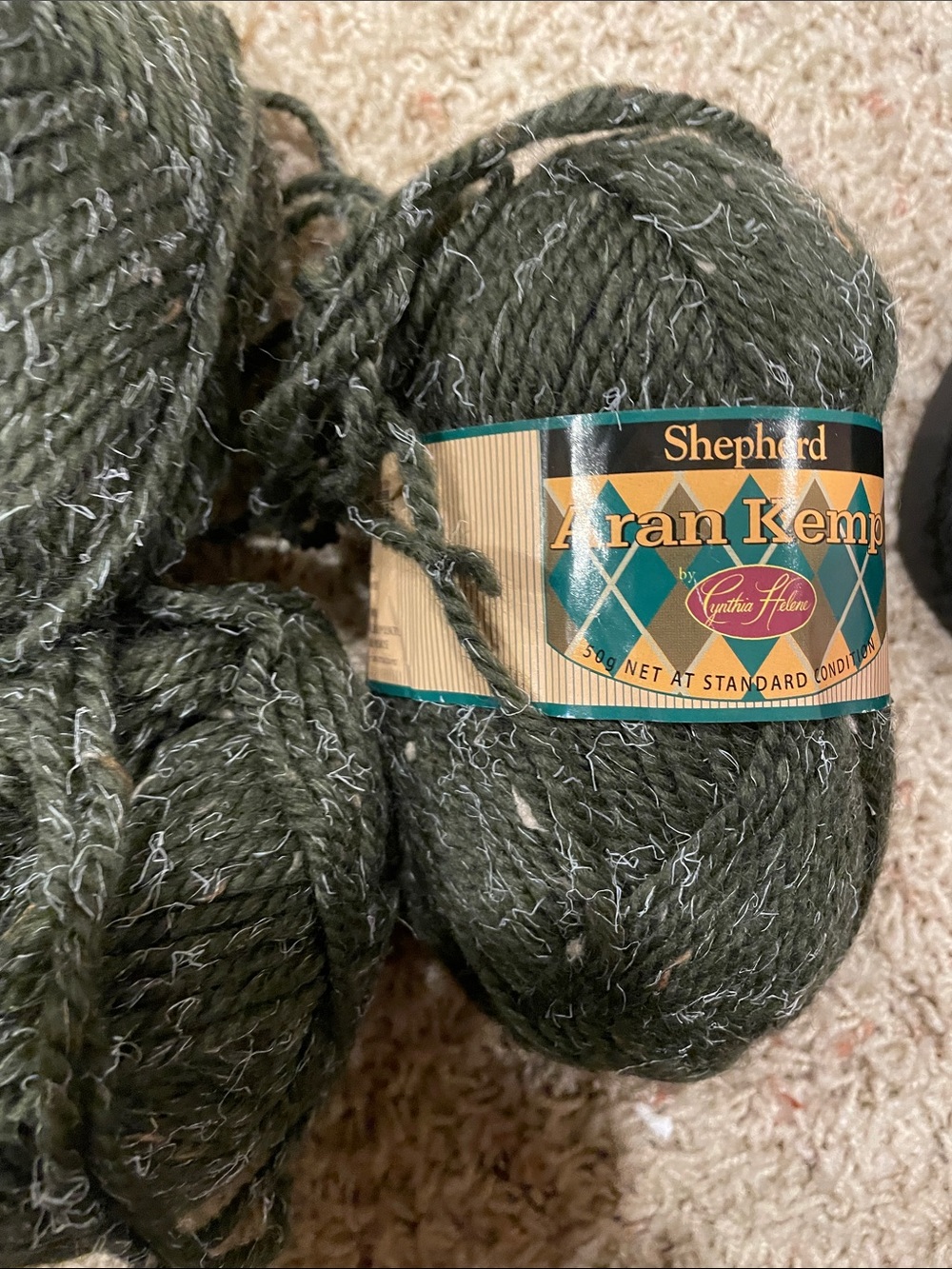 Aran Kemp Reptile Pet Habitat Yarn - Dark Green 2 Skeins